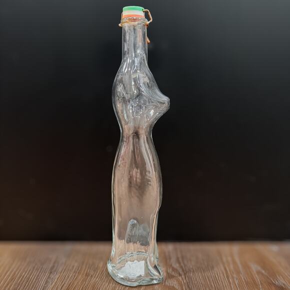 Vintage Tall Glass Cat Decanter, Made in Germany, Original Lid, Mid-C. Modern - Picture 3 of 8